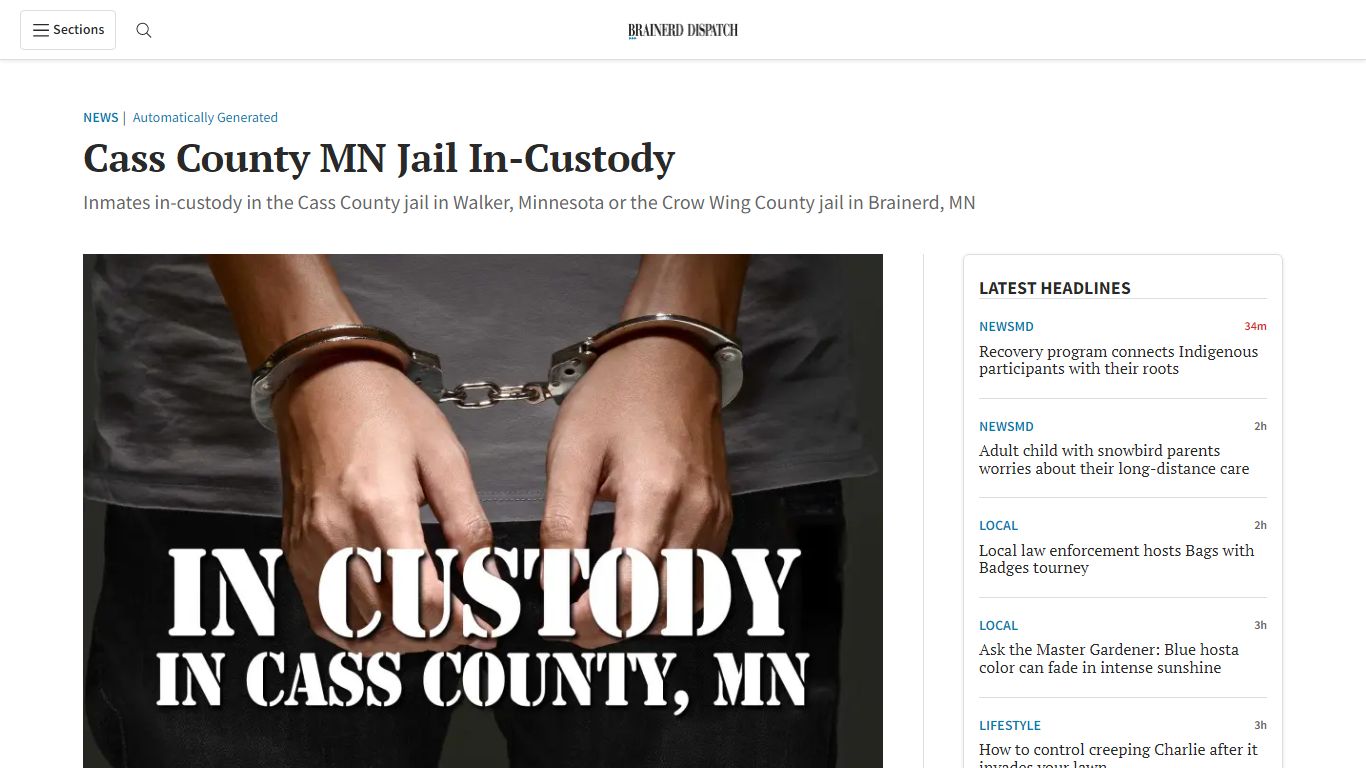 Cass County MN Jail In-Custody | Brainerd Dispatch